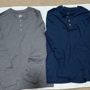 Wonder Nation Gray and Navy Long Sleeve Tees